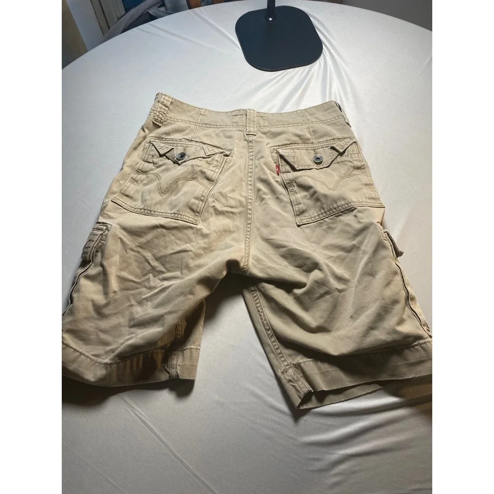 Levis Mens Cargo Shorts Tan Khaki Cotton Twill Multi Pocket W30 039307943444